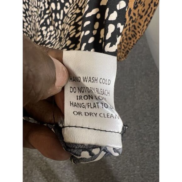 Oddy Animal Print Leopard Print Blouse Sz Small Mob Wife Boho Chic Edgy Eclectic - Picture 5 of 8